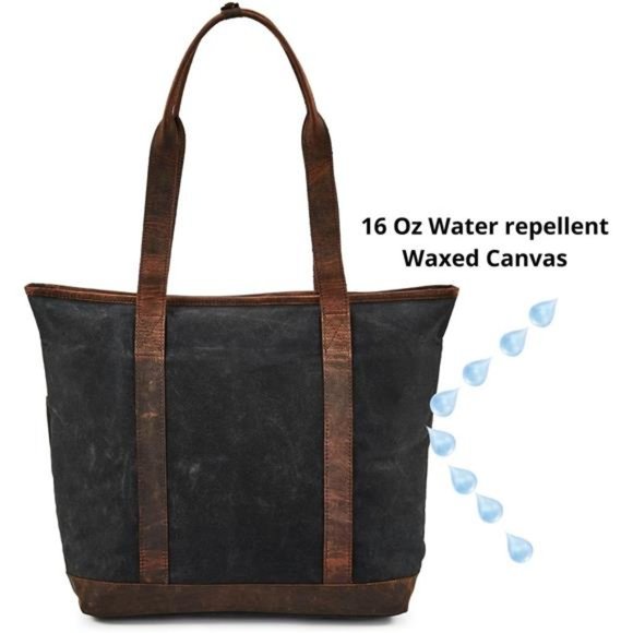 Tote Bag for Women Real Leather Shoulder Handbag Organizer - Picture 6 of 7